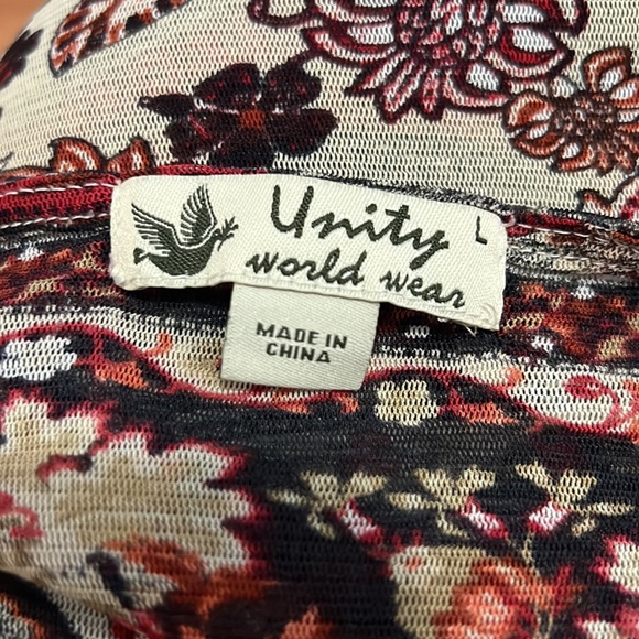 Unity World Wear Boho Shirt Sz L - Picture 7 of 8